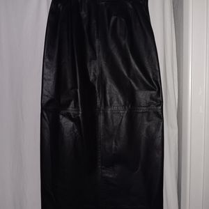 Vintage Neiman Marcus leather midi skirt